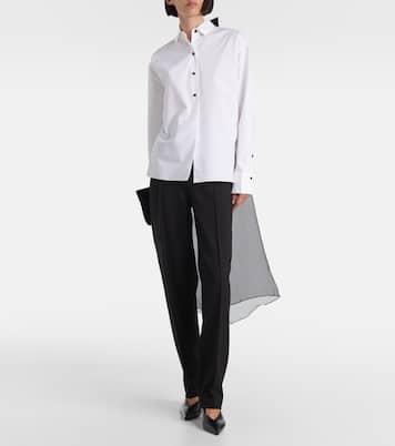 Poplin Power bow-detail cotton-blend poplin shirt | Dorothee Schumacher