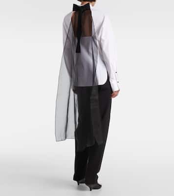 Poplin Power bow-detail cotton-blend poplin shirt | Dorothee Schumacher