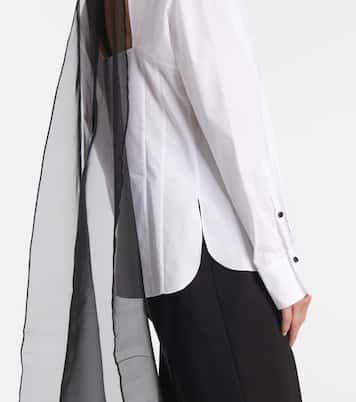 Poplin Power bow-detail cotton-blend poplin shirt | Dorothee Schumacher