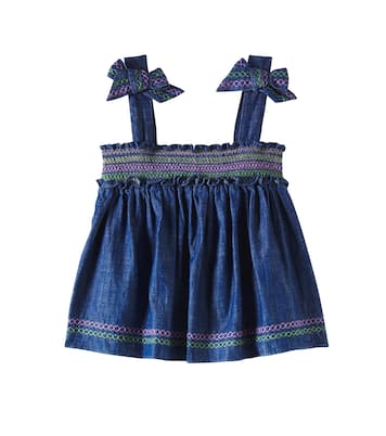 Besticktes Top Tallow aus Denim | Zimmermann Kids