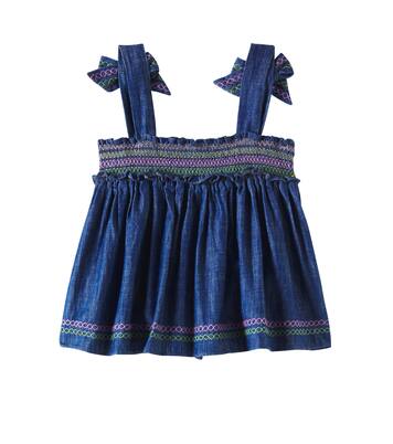 Besticktes Top Tallow aus Denim | Zimmermann Kids