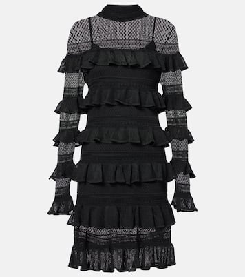 Minikleid Crush High Neck Frilled aus Strick | Zimmermann