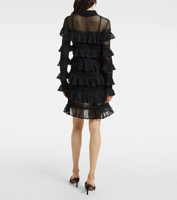Minikleid Crush High Neck Frilled aus Strick | Zimmermann