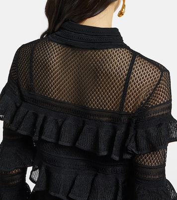 Minikleid Crush High Neck Frilled aus Strick | Zimmermann