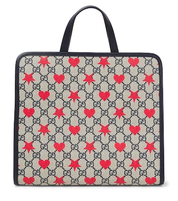 Borsa con finiture in pelle in canvas GG | Gucci Kids