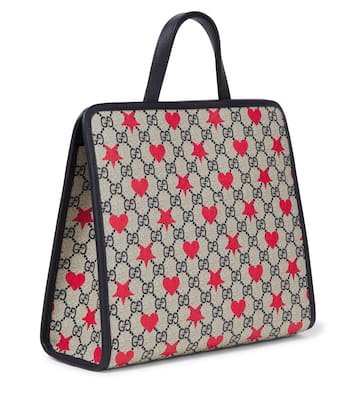 Tote de lona GG con piel estampado | Gucci Kids
