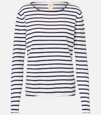 T-shirt rayé en coton, soie et cachemire | Jardin des Orangers
