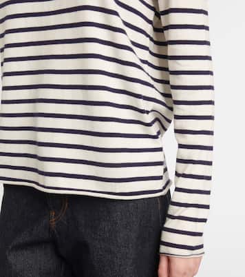 T-shirt rayé en coton, soie et cachemire | Jardin des Orangers