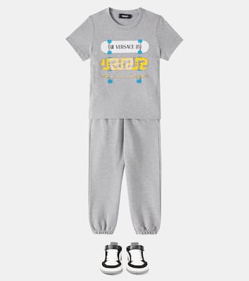 Camiseta de jersey de algodón estampada | Versace Kids