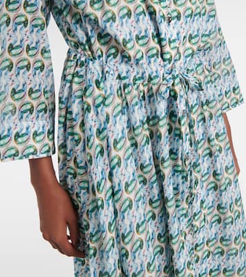 Robe midi en coton et soie imprimés | Tory Burch