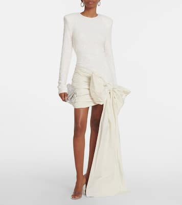 Bridal bow-detail sequined minidress | Rotate