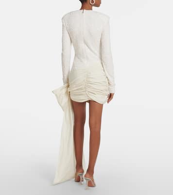 Bridal bow-detail sequined minidress | Rotate