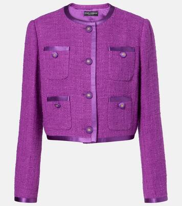 Giacca in tweed di misto cotone e seta | Dolce&Gabbana