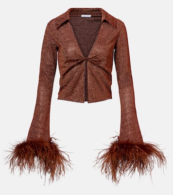 Blusa Lumière Plumage rifinita con piume | Oséree