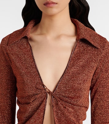 Blusa Lumière Plumage rifinita con piume | Oséree