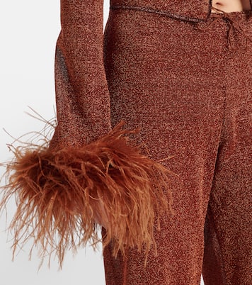 Blusa Lumière Plumage rifinita con piume | Oséree