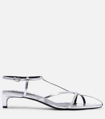 Metallic leather sandals | Jil Sander