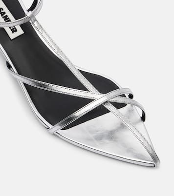 Metallic leather sandals | Jil Sander