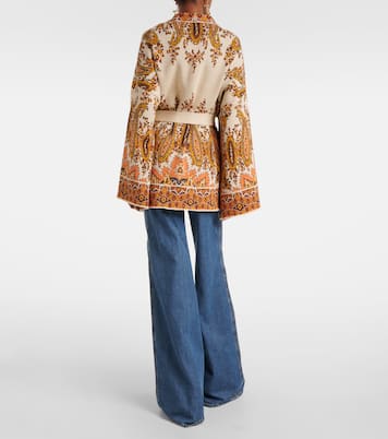 Cardigan a portafoglio in jacquard di misto cotone | Etro