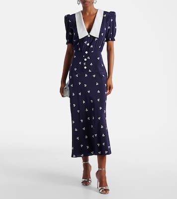 Robe midi imprimée en soie | Alessandra Rich