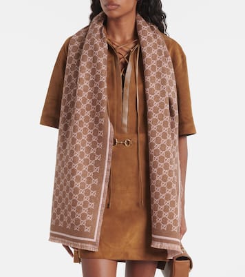 GG wool-blend jacquard scarf | Gucci