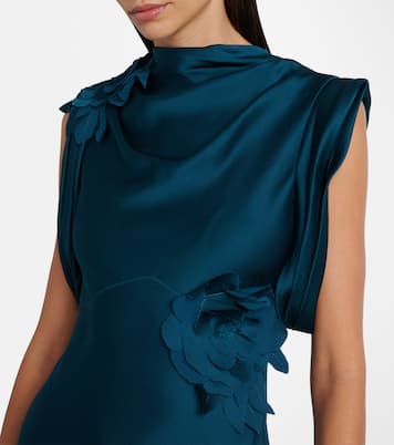 Floral-appliqué satin gown | Erdem
