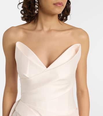 Draped strapless mikado gown | Monique Lhuillier