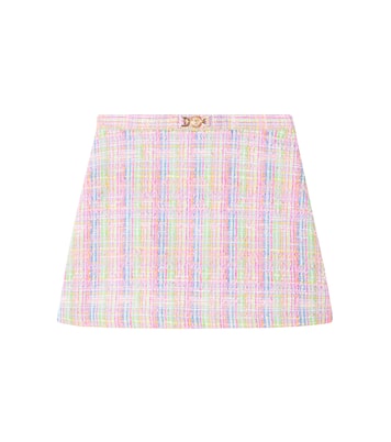 Mini-jupe en tweed de coton mélangé | Versace Kids