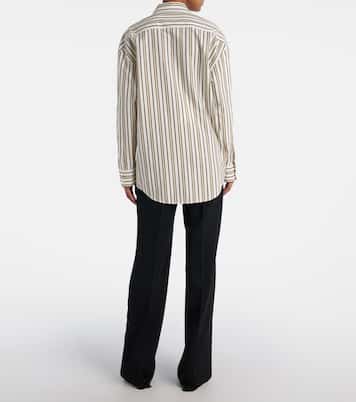 Camicia Cassandre in popeline di cotone a righe | Saint Laurent