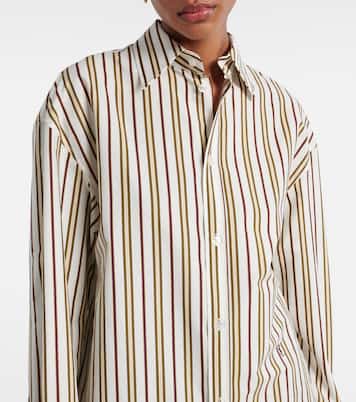 Camicia Cassandre in popeline di cotone a righe | Saint Laurent