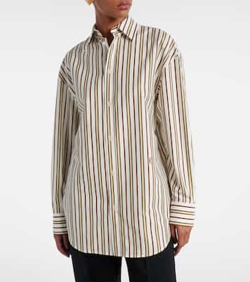 Camicia Cassandre in popeline di cotone a righe | Saint Laurent