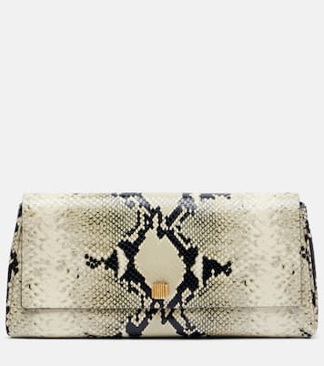 Audrey snake-effect leather clutch | Khaite