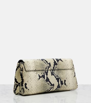 Audrey snake-effect leather clutch | Khaite