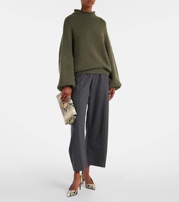 Audrey snake-effect leather clutch | Khaite