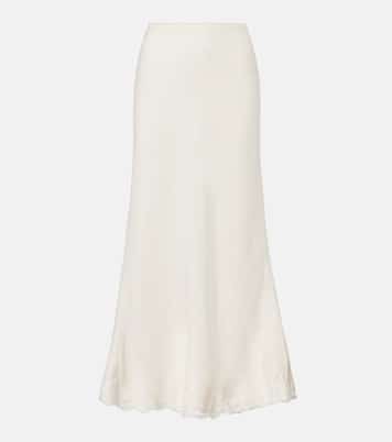 Crystal lace-trimmed cotton maxi skirt | Rixo