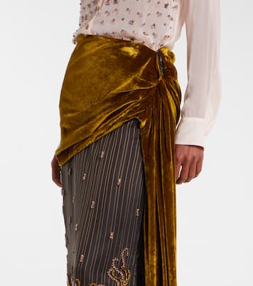 Draped velvet midi skirt | Dries Van Noten