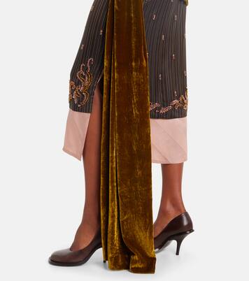 Draped velvet midi skirt | Dries Van Noten