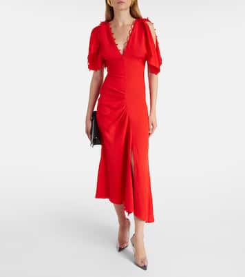 فستان طويل درابيه غير متماثل | Victoria Beckham