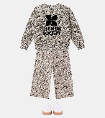 Leopard-print logo cotton sweatshirt | The New Society