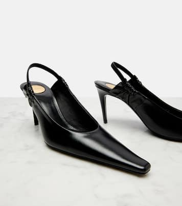 皮革露跟高跟鞋 | Saint Laurent