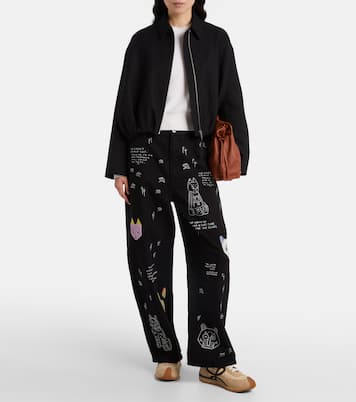 x Louis Wain embroidered wide-leg jeans | Loewe