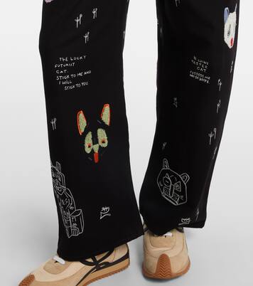 x Louis Wain embroidered wide-leg jeans | Loewe