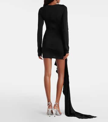 Embellished draped jersey minidress | David Koma