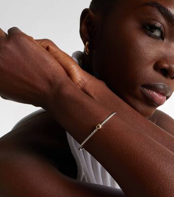 Micro Cable Flex® Heart Station 14kt gold (585/1000) and 925 sterling silver bracelet | David Yurman