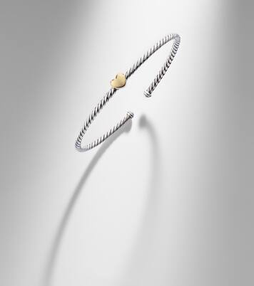 Micro Cable Flex® Heart Station 14kt gold (585/1000) and 925 sterling silver bracelet | David Yurman