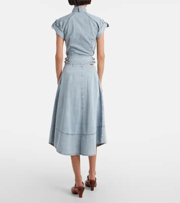 Wandlerlust denim midi skirt | Zimmermann