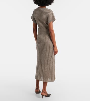 Ribbed-knit lamé midi dress | Brunello Cucinelli