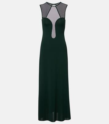 Scene mesh-trimmed jersey maxi dress | Eres