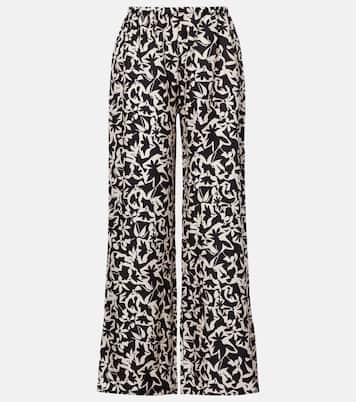 Loreto printed silk twill wide-leg pants | Asceno