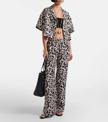 Loreto printed silk twill wide-leg pants | Asceno